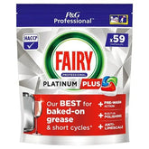 Fairy Professional Platinum Plus Dishwasher Tablets, 59 Washes, Our Best Cleaning Solution  Adomoo